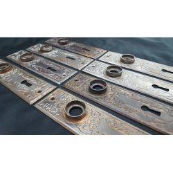 Set of 8 Victorian Eastlake Matching Door Knob Backplates #GA1115