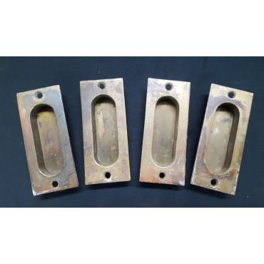 Set of 4 Brass Deep Pocket Door Pull Plates #GA2005