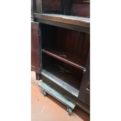 Large 1920's Wood & Glass Apothecary Storefront Step Back Cabinet & Display Case #GA2016