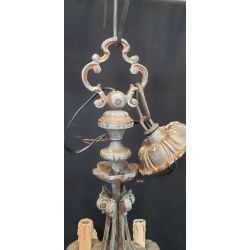 Ornate Gothic Cast Iron Two Tier 12 Light Chandelier & Matching Ceiling Cap #GA2025
