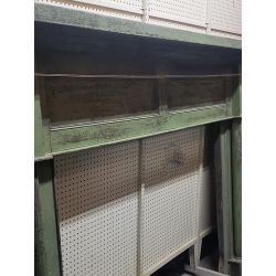 Huge Wooden Fireplace Mantel with Green Paint Patina #GA2032