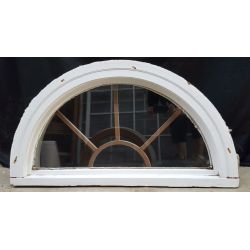 38"  Long 1/2 Moon Crescent Window with Grids #GA2153