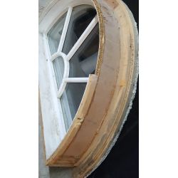 38"  Long 1/2 Moon Crescent Window with Grids #GA2153