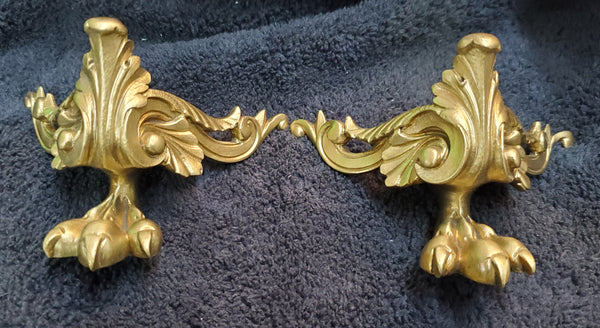 Pair of ornate brass furniture feet #GA-M04
