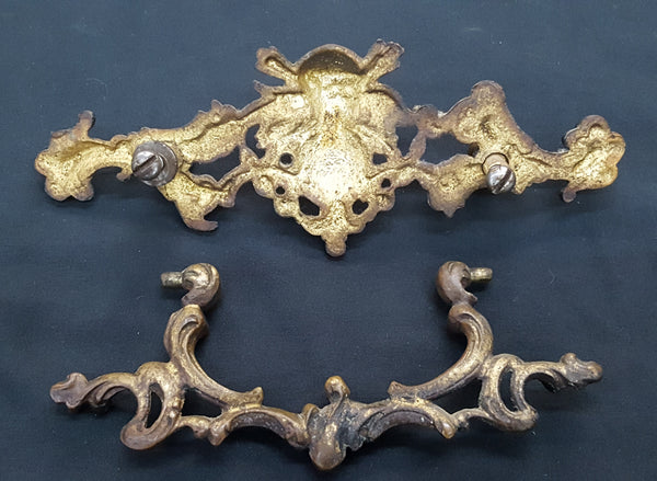 12 Piece Solid Brass Sun God Design Drawer Pulls & Key Hole Escutcheons #GA2204