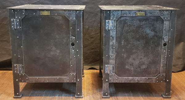 Late 1800's Pair of Shop Made Riveted Machinist Cabinets #MSC