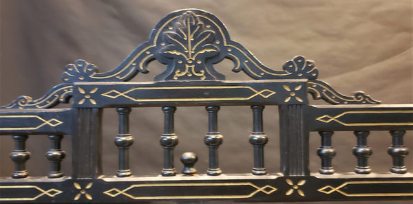 Victorian Ebonized Walnut Fireplace Screen with Gold Leaf Paint #VFPS