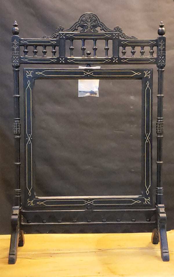 Victorian Ebonized Walnut Fireplace Screen with Gold Leaf Paint #VFPS