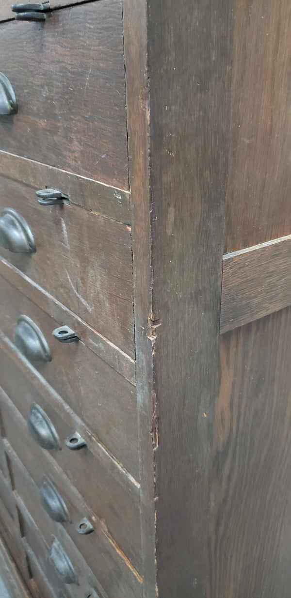 Antique 26 Drawer Solid Oak Cabinet from Virginia Tech Surplus #GA2272