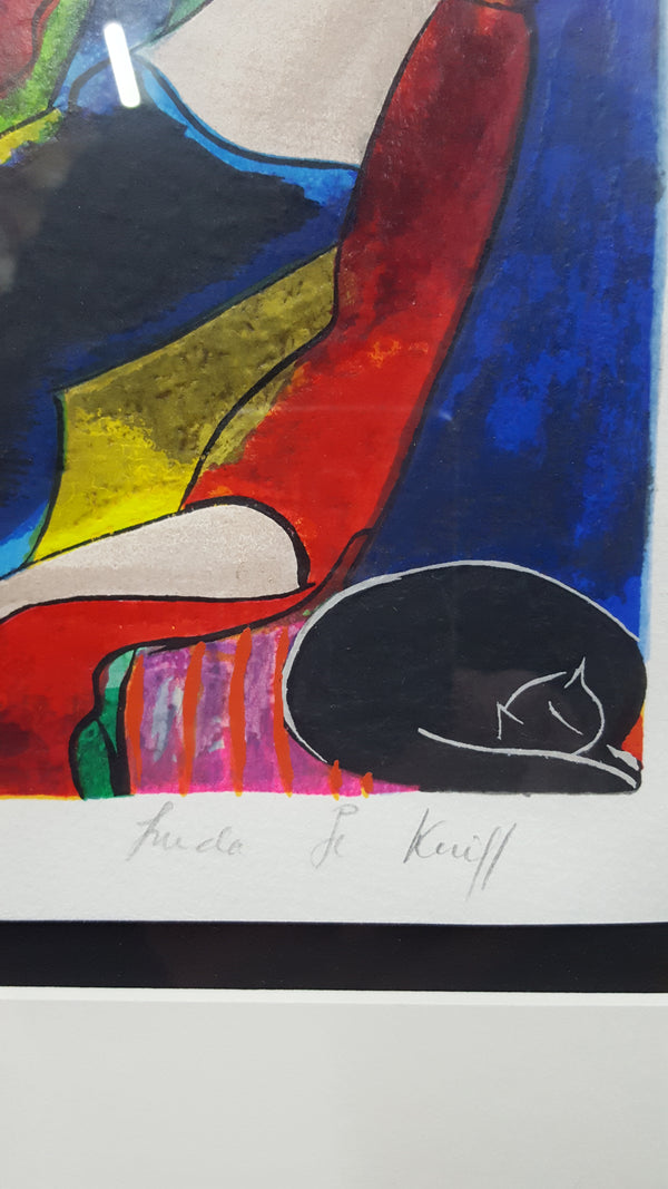 1997 Linda Le Kinff Framed Serigraph Artist's Proof 3/50 "Good Night" #kinff