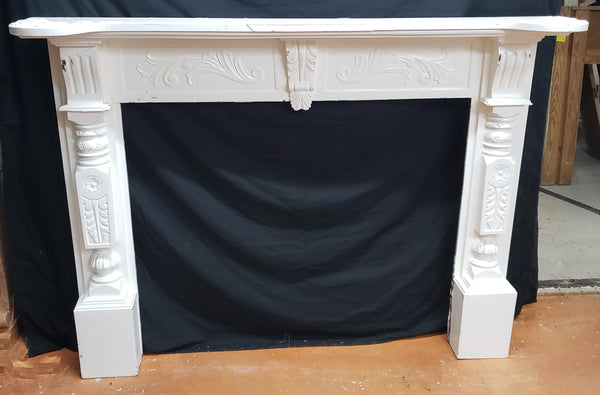 Antique Ornately Carved Victorian Fireplace Mantel Surround #GA9007