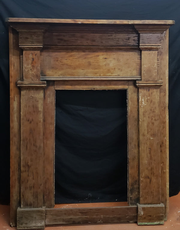 Late 1800's Pine Narrow Fireplace Mantel #GA9020