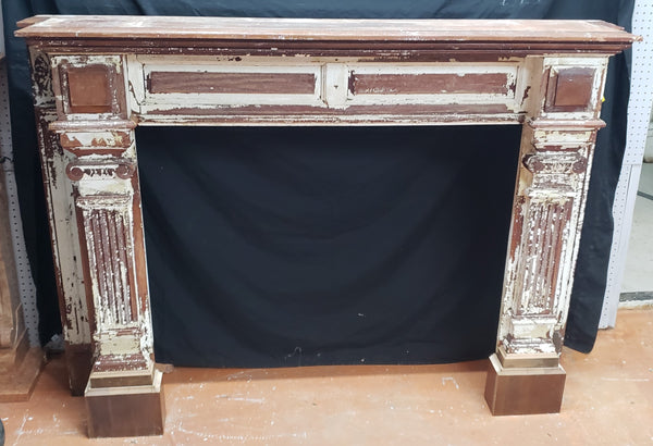 Corinthian Style Fireplace Mantel with Beveled Top Shelf & Side Rosettes #GA9021B