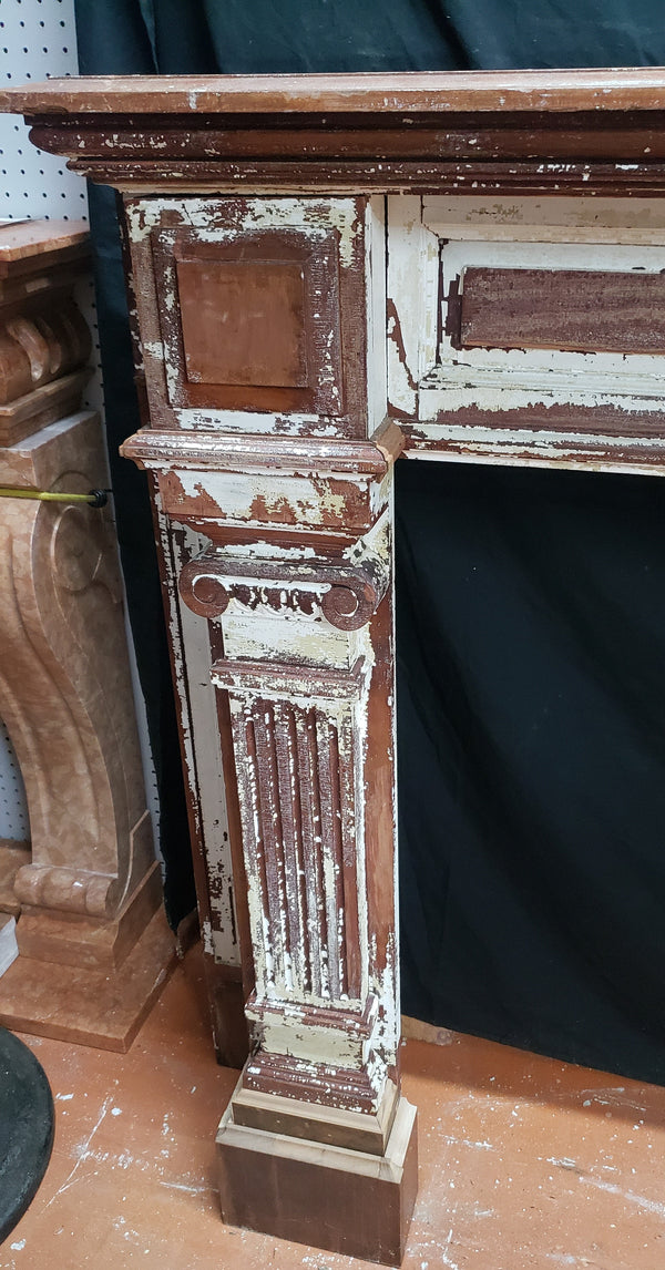 Corinthian Style Fireplace Mantel with Beveled Top Shelf & Side Rosettes #GA9021B