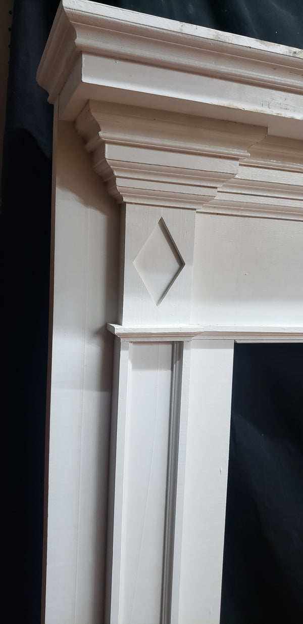 Contemporary White Fireplace Mantel with Diamond Accents #GA9022B