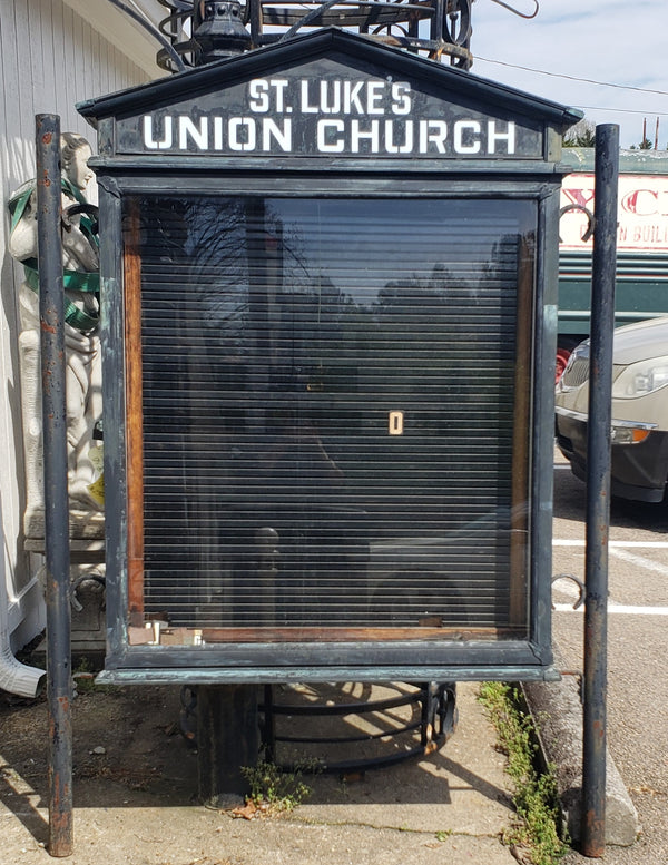 Copper & Glass Advertising Marquee from St. Luke's Union Church in Virginia #GA9117