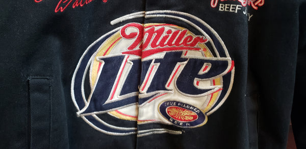 2004 Rusty Wallace Nextel Cup Miller Lite Embroidered Black Racing Jacket Size M #Nascarrusty