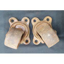Pair of Cast Iron Casters with Brackets #GA4276