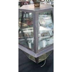 Restored Large Glass & Brass 4 Candelabra Lantern Post Light #GA1167