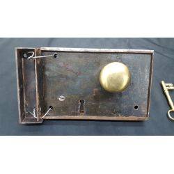 Restored 1800's Iron & Brass Complete Carpenter #60 Lock Set #GA1046