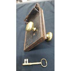 Restored 1800's Iron & Brass Complete Carpenter #60 Lock Set #GA1046