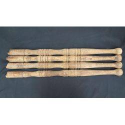 Set of 4 Wooden Table Legs With Center Collar Designs #GA220