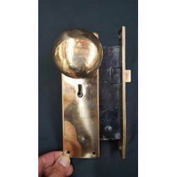 Mortise Lock Set with Solid Brass Doorknobs and Backplates #GA148