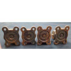 4 Cast Iron Casters with Wooden Wheels #2 #GA4266