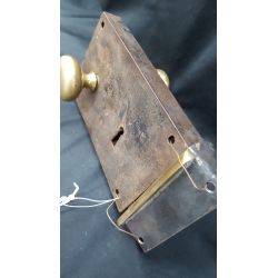 Restored 1800's Right Sided Iron & Brass Carpenter Style Lock Set #GA1051