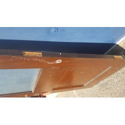 Solid Oak 1/2 Florentine Glass Panel Door with Bronze Hardware #GA4359