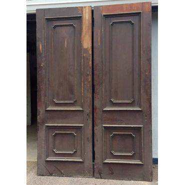 Pair of Very Tall Raised Panel Wooden Doors #GA801