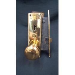 Mortise Lock Set with Solid Brass Doorknobs and Backplates #GA148