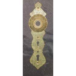 Ornate Brass Eastlake Double Keyhole Backplate #GA266