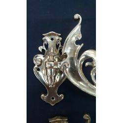 Pair of Solid Brass Ornate Swinging Candle Wall Sconces #GA717