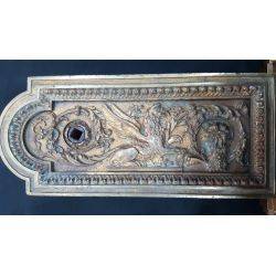 Rare 1800s Ornate Solid Brass Griffin Design Double Door Rim Lock Set with Keys #GA1060