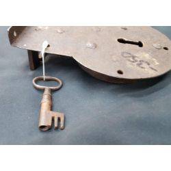Primitive Ornamental Iron Door Lock with Key #GA4178