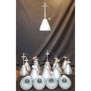Set of 18 Aluminum Shroud Commercial Industrial Holophane Lights #GA900