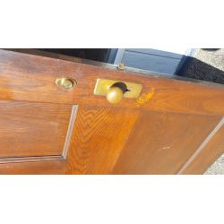 Solid Oak Door with 3 Panels with Bronze Hardware #GA4374