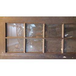 Pair of 3/4 Glass 8 Pane Raised Panel Doors #GA839