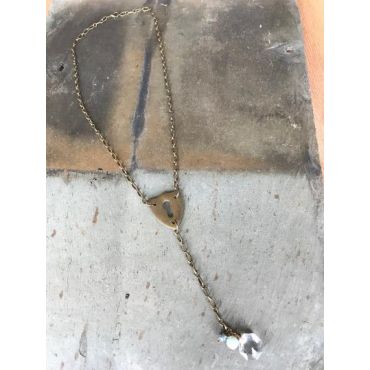 Vintage Sarabeth - Style Y Necklace with Reclaimed Key Escutcheon