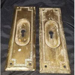 Art Deco Brass Plated Pocket Door Pulls #GA298