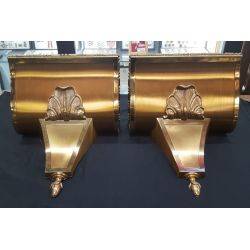 Pair of Large Brass & Bronze 1898 Rambusch Art Deco Sconces #GA4288