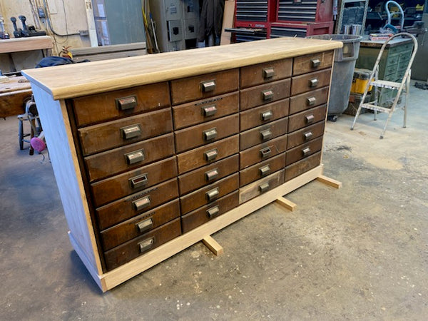 Restored 1930's 24 Drawer Cabinet from GE Light Factory in New Philadelphia Ohio #GA9119