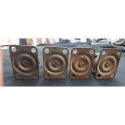 Set of 4 Metal Wheel Casters with Square Bases #GA4264