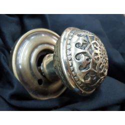 Ornate Solid Brass Door Knob Rosette & Thumb Turn #GA4222