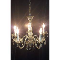 5 Light Glass Chandelier with Drop Prisms #GA508