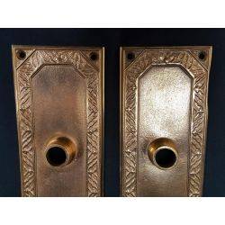 Pair of Solid Bronze Doorknob Backplates from The Woolworth Building in NY #GA4