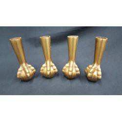 4 Cast Iron Furniture Leg Caps In Claw Foot Design #GA150
