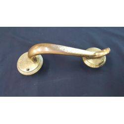 Solid Brass Interior Door Pull With Round Back Plates #GA4001