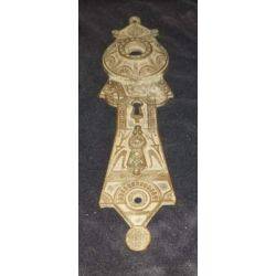 Ornate Eastlake Brass Door Knob Backplate with Keyhole Cover #GA262